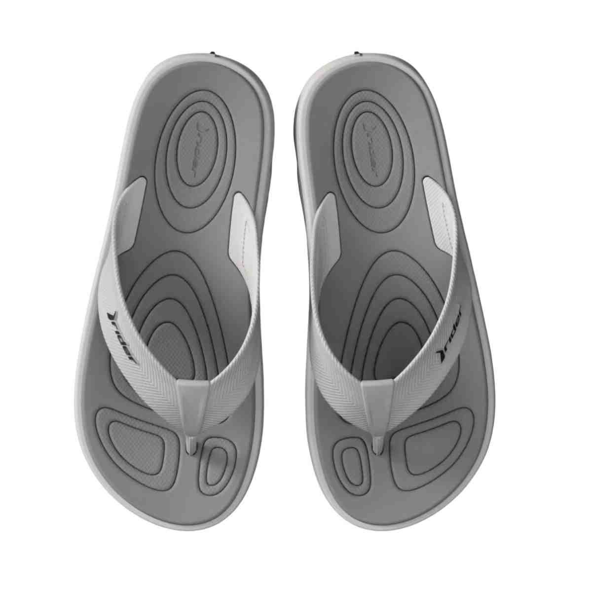 Chinelo Masculino Dedo Rider R Power Low Branco Branco/Cinza 6