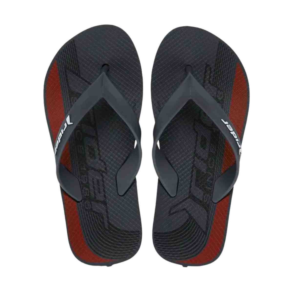 Chinelo Masculino Dedo Rider Feel Urban Cinza E Vermelho Cinza Escuro 3