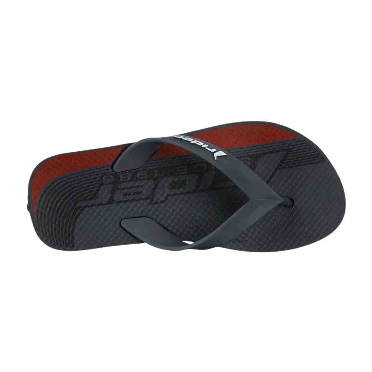 Chinelo Masculino Dedo Rider Feel Urban Cinza E Vermelho Cinza Escuro 5