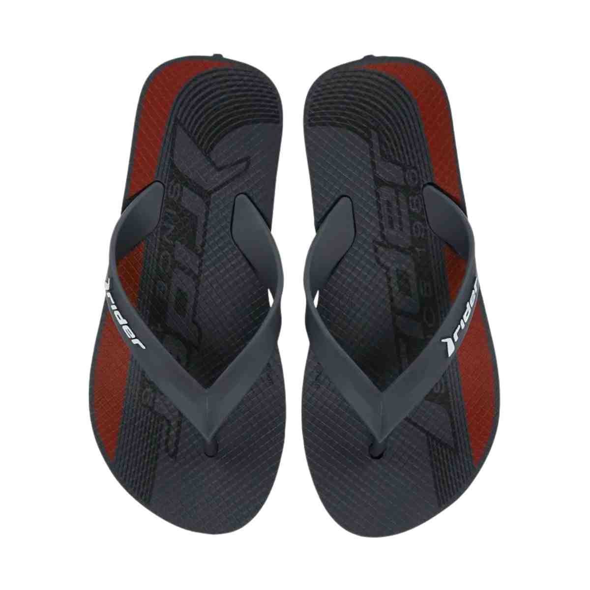 Chinelo Masculino Dedo Rider Feel Urban Cinza E Vermelho Cinza Escuro 6