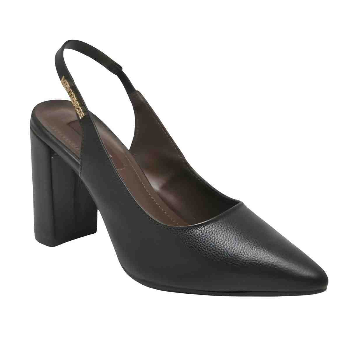 Sapato Feminino Slingback Via Marte Preto Preto 2