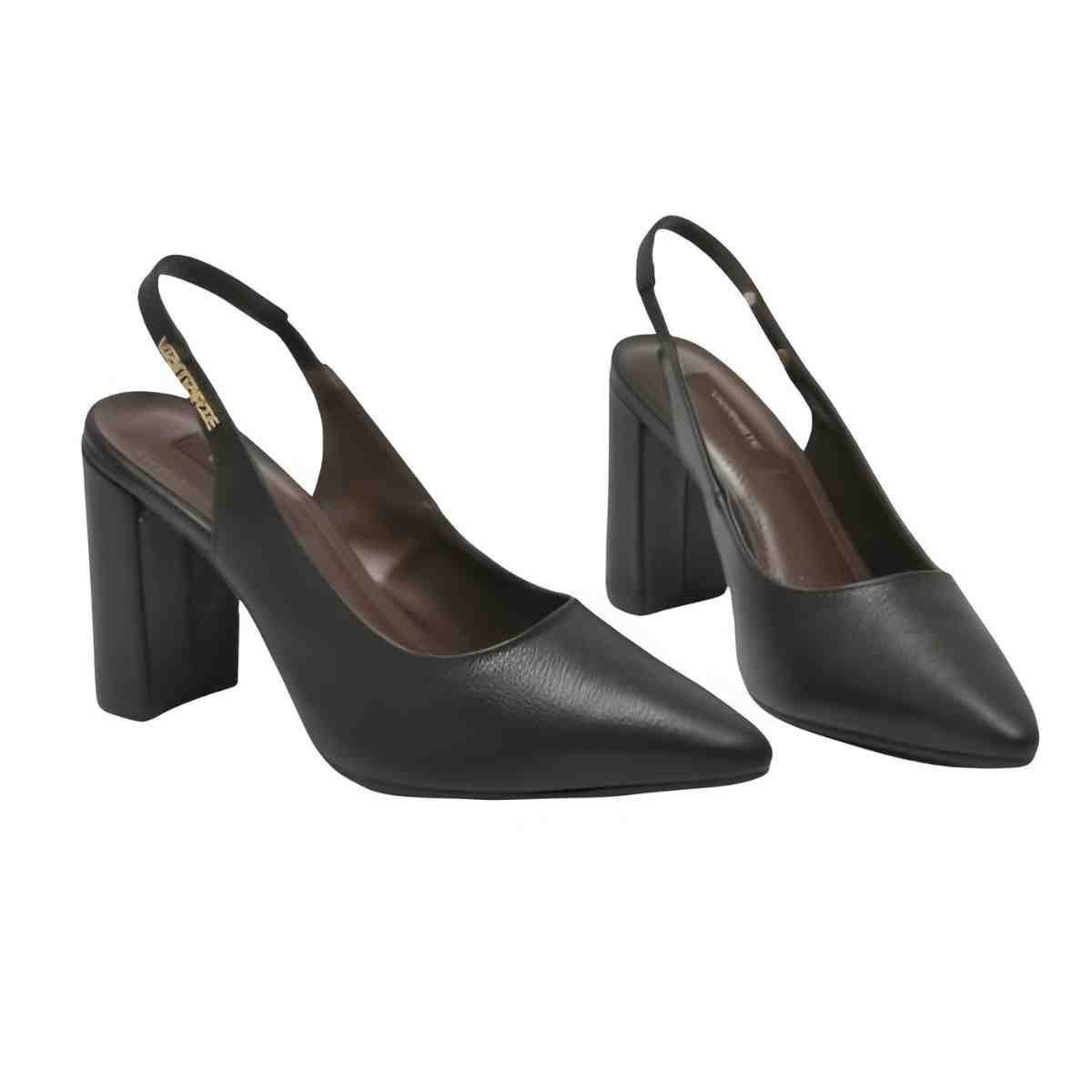 Sapato Feminino Slingback Via Marte Preto Preto 3