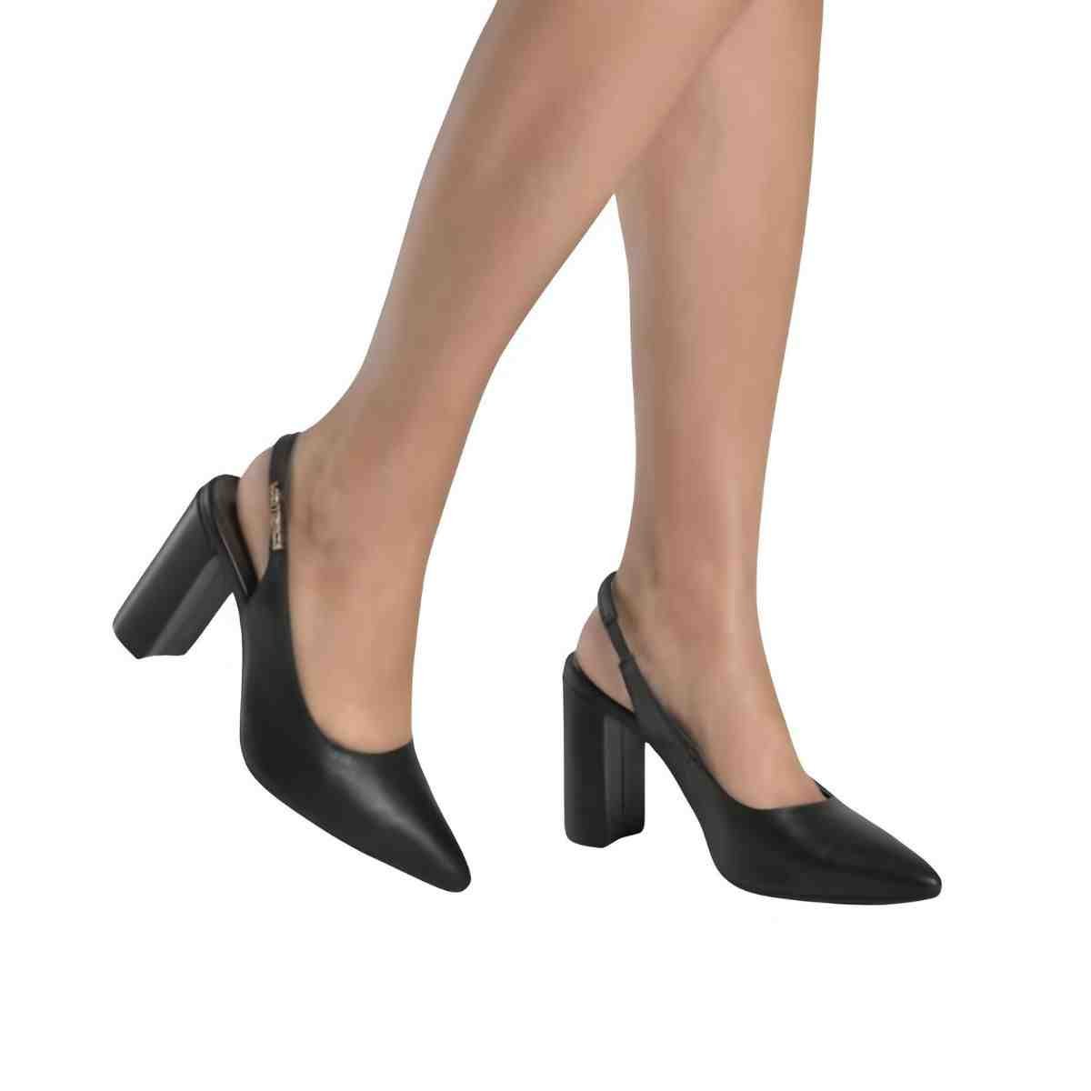 Sapato Feminino Slingback Via Marte Preto Preto 4