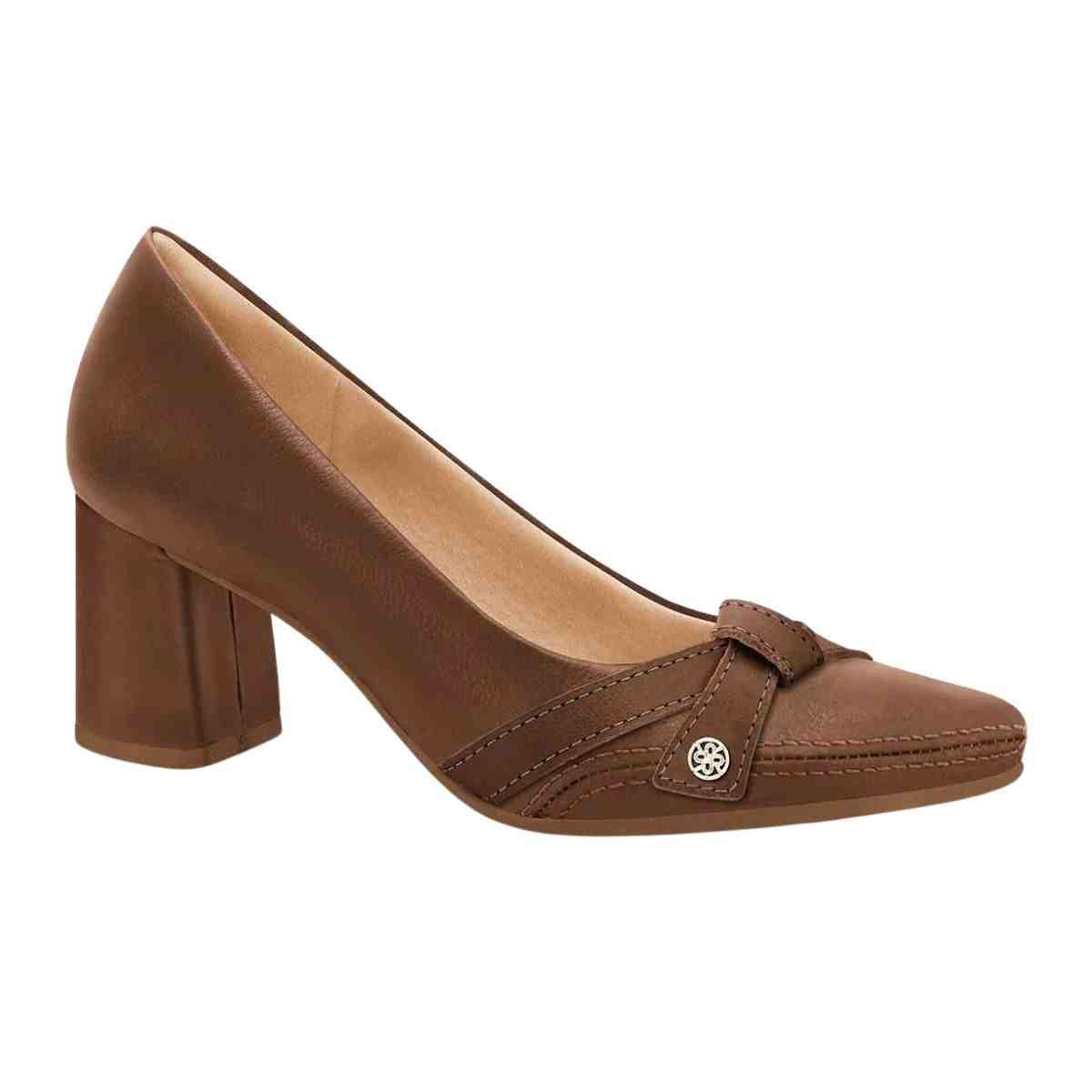 Sapato Feminino Salto Médio Scarpin Ramarim Marrom Capuccino 2