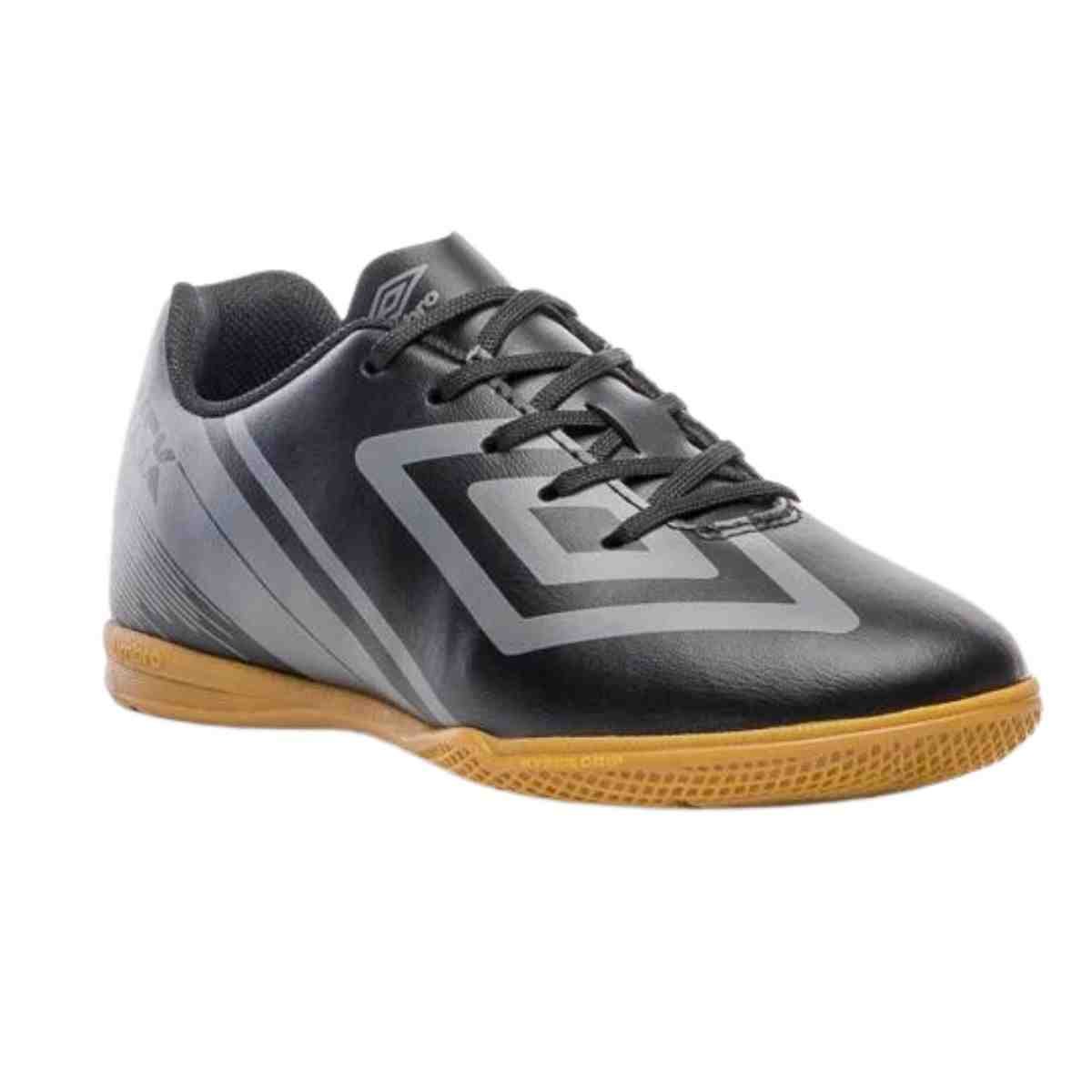 Chuteira Indoor Infantil Umbro Kick Jr Preta Preto/Cinza 2