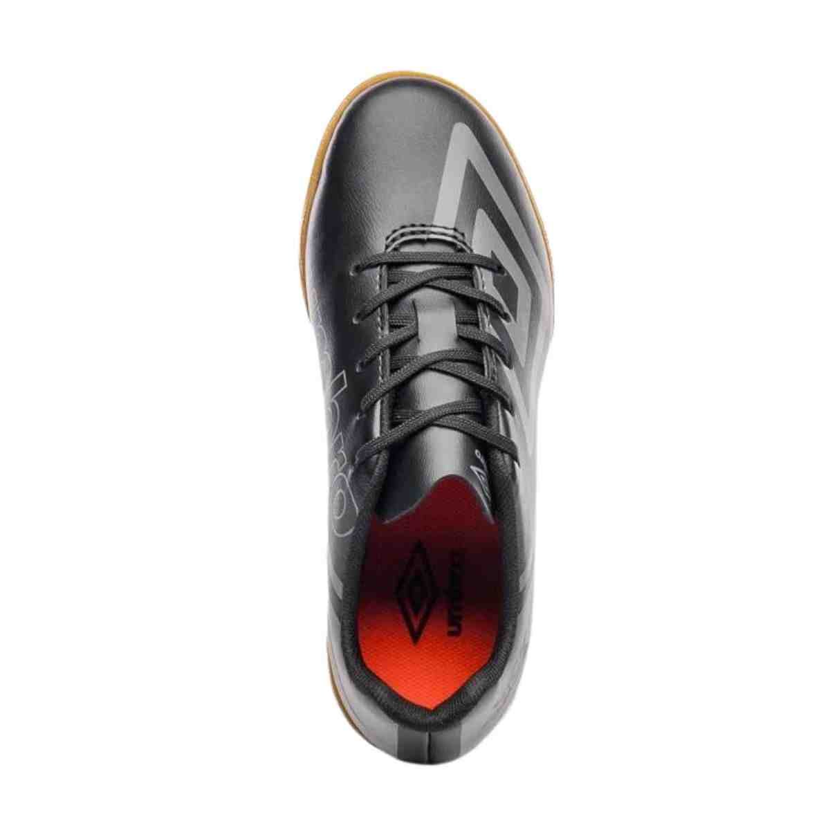 Chuteira Indoor Infantil Umbro Kick Jr Preta Preto/Cinza 3