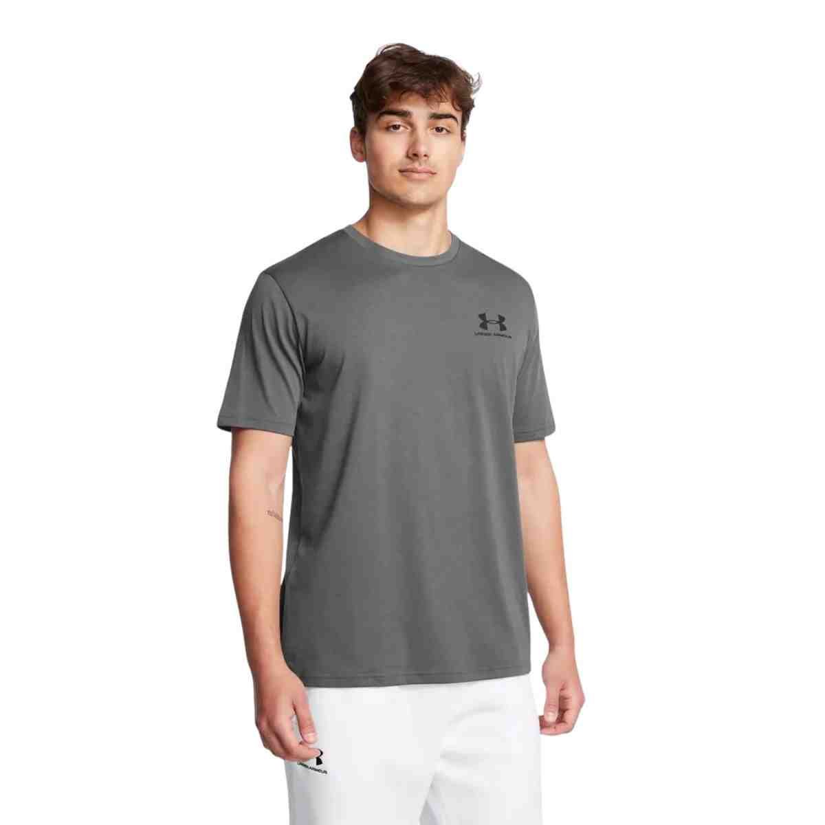 Camiseta Masculina Under Armour Sportstyle Left Chest Cinza