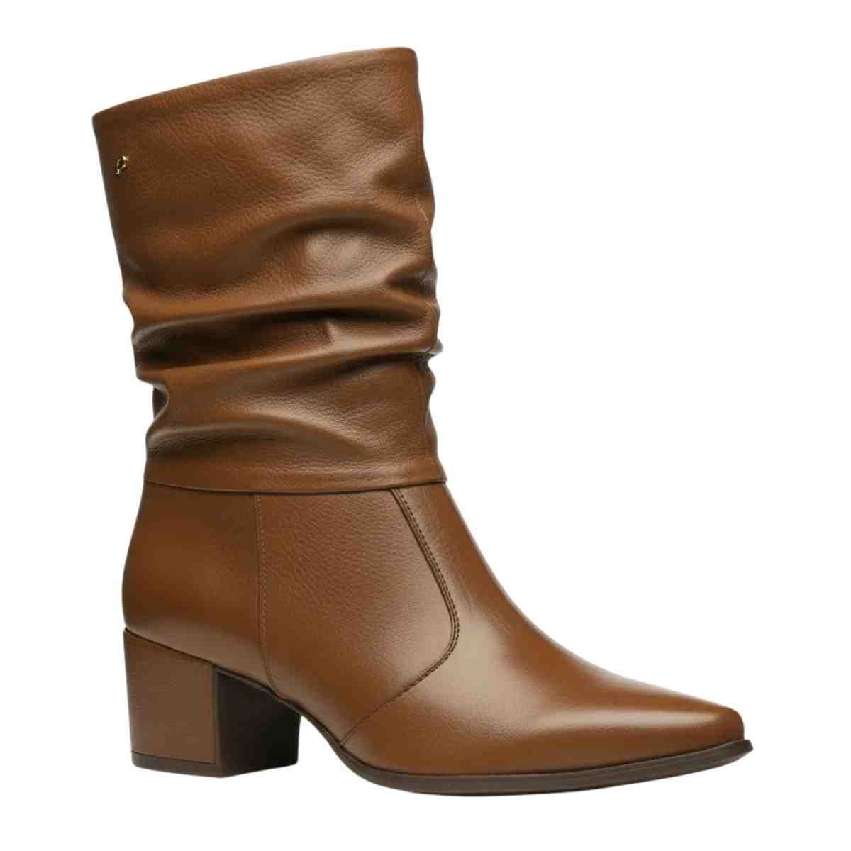 Bota Feminina Cano Médio Pegada Camille Pinhão Pinhão 2