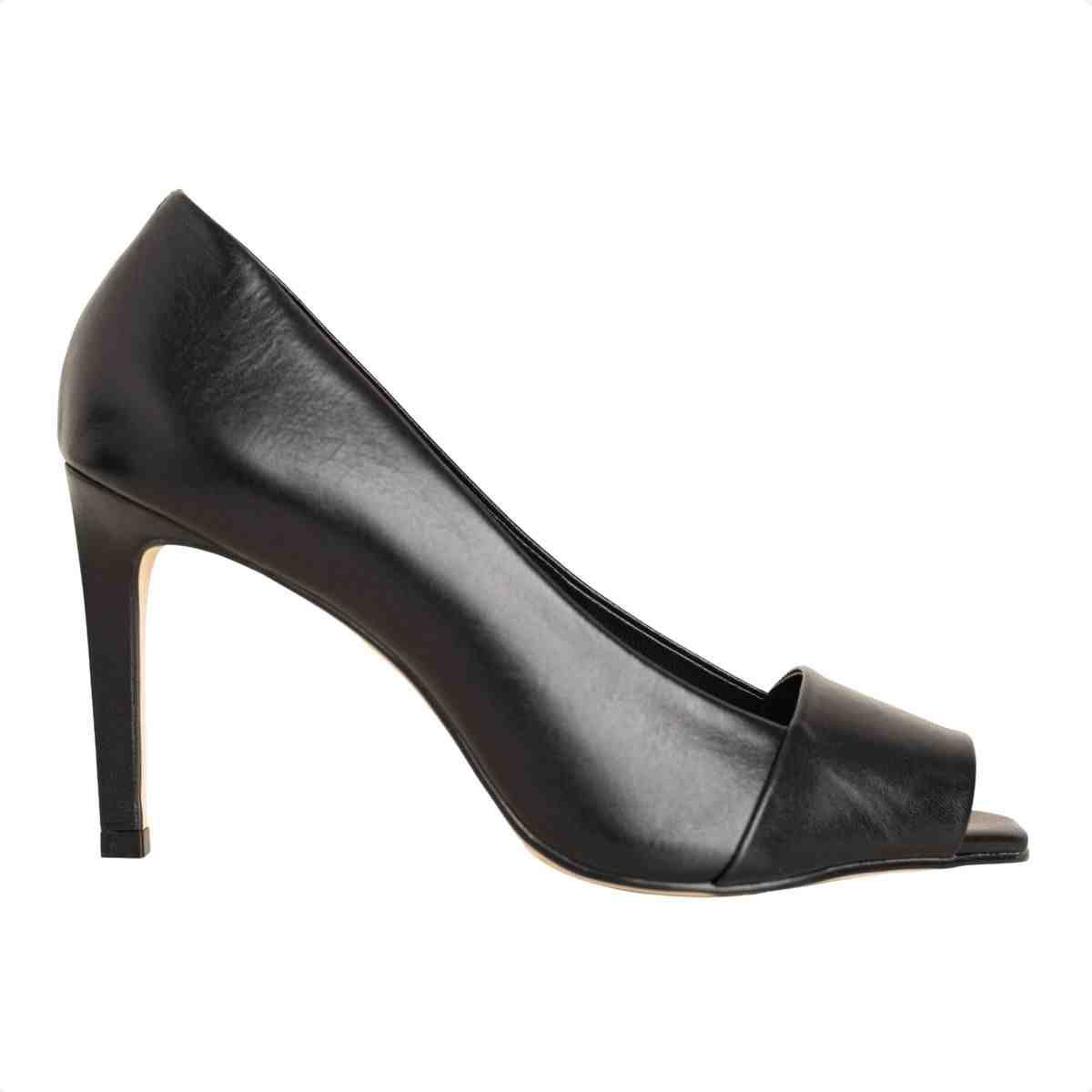Sapato Salto Médio Fino Feminino Luz Da Lua Preto Preto 7