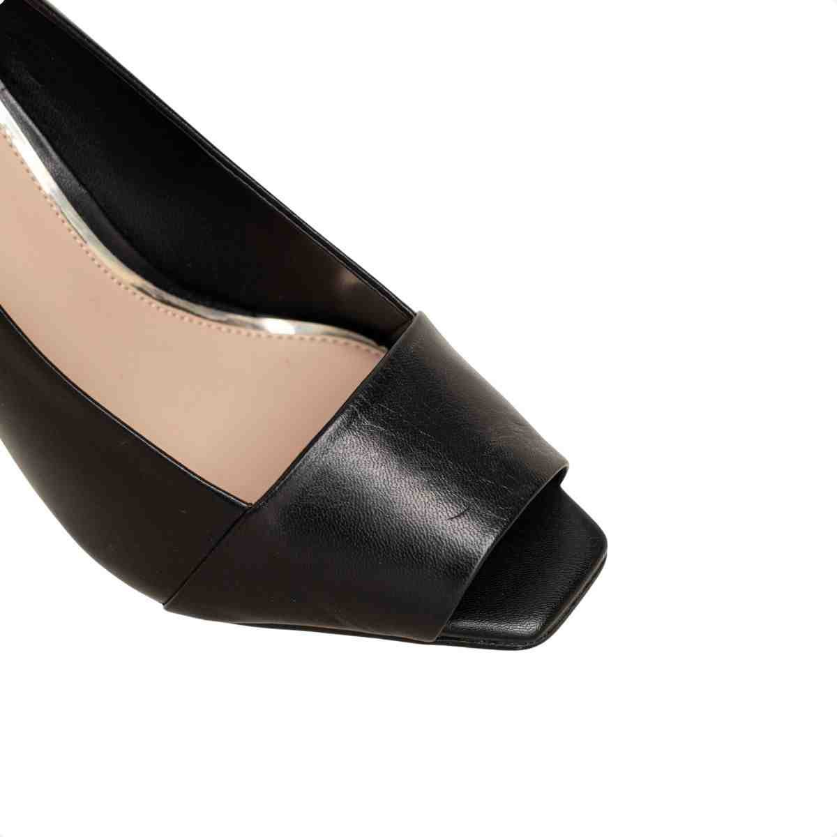 Sapato Salto Médio Fino Feminino Luz Da Lua Preto Preto 2