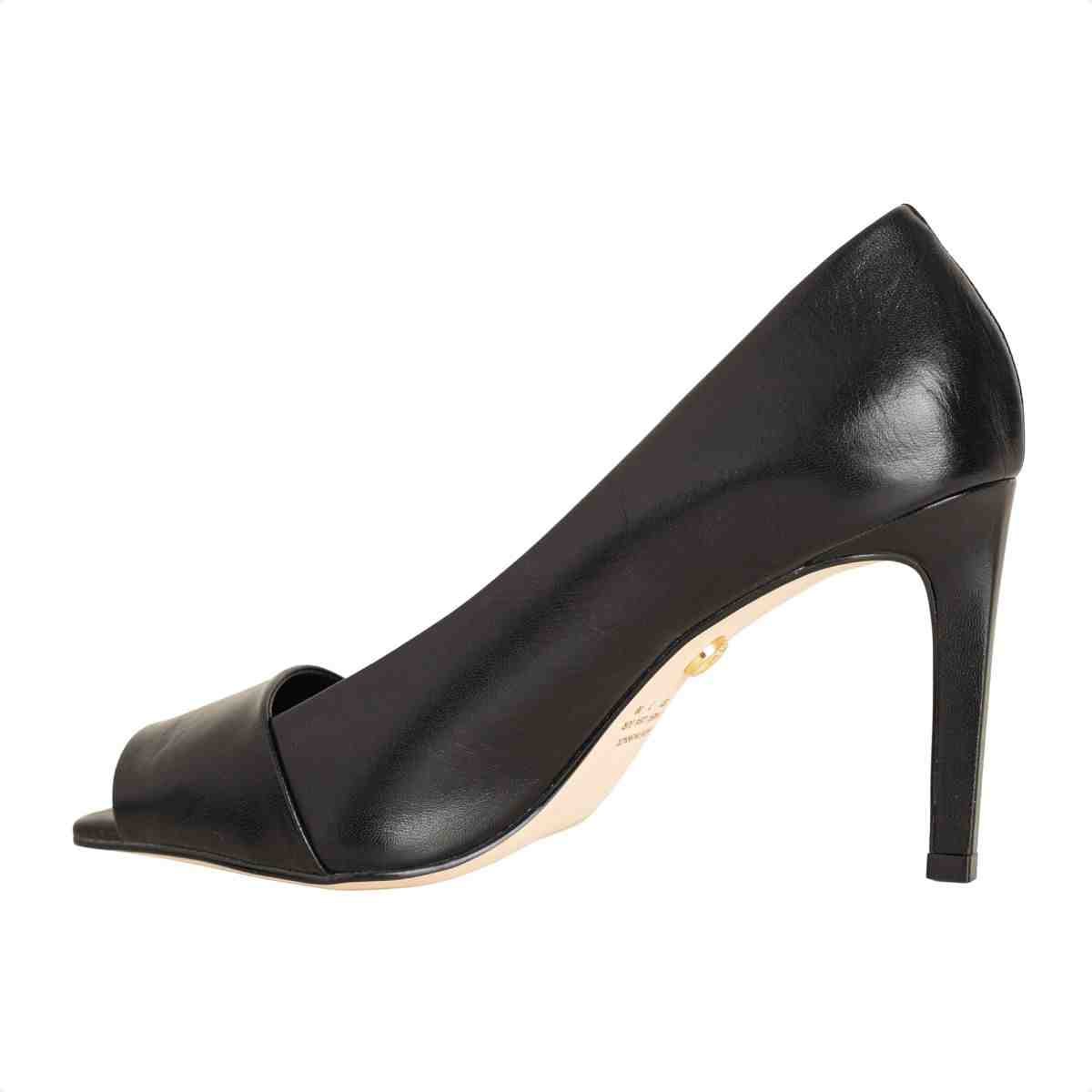 Sapato Salto Médio Fino Feminino Luz Da Lua Preto Preto 4