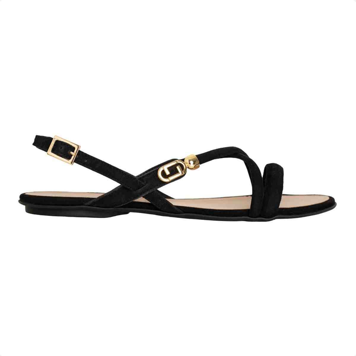 Sandalia Rasteira Feminino Luz Da Lua Preto Preto 1