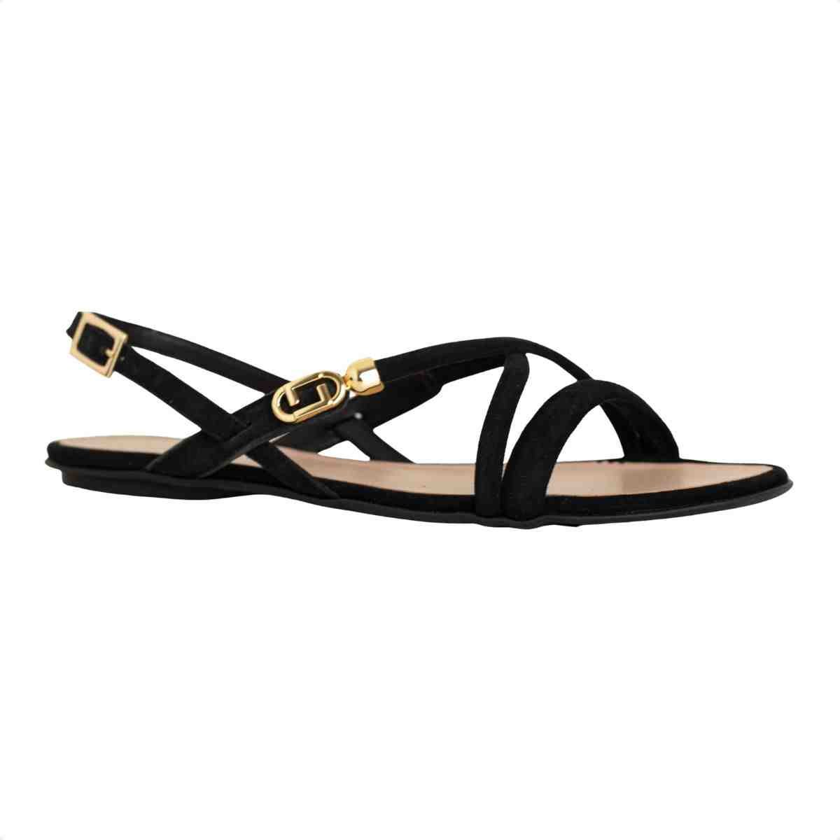 Sandalia Rasteira Feminino Luz Da Lua Preto Preto 2