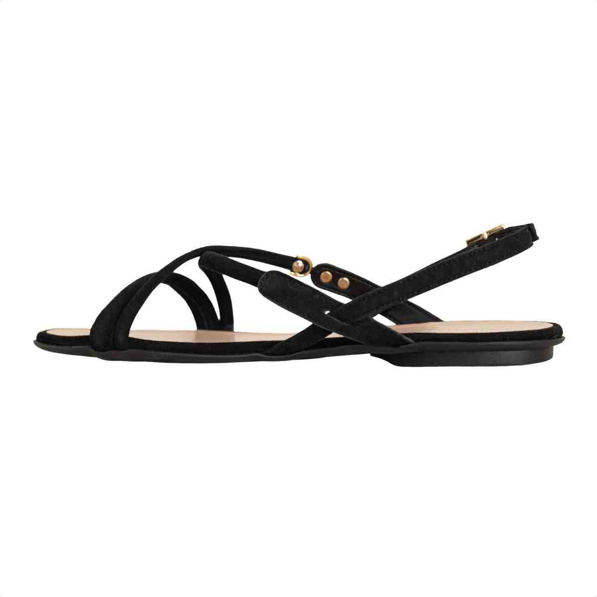Sandalia Rasteira Feminino Luz Da Lua Preto Preto 5
