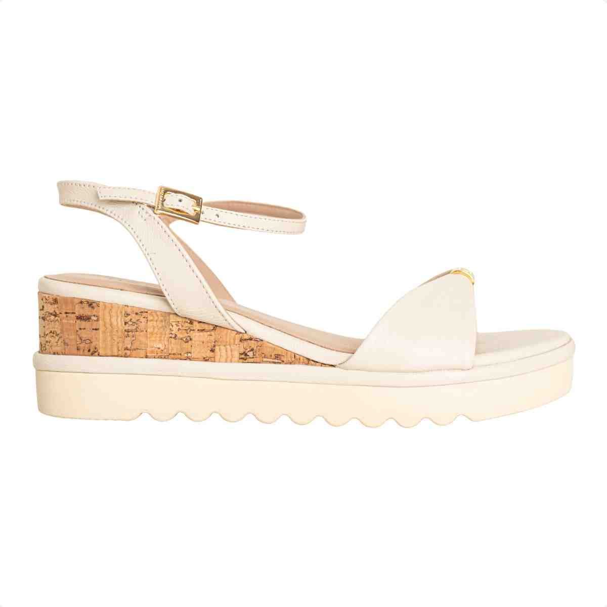 Sandalia Anabela Feminino Luz Da Lua Panna