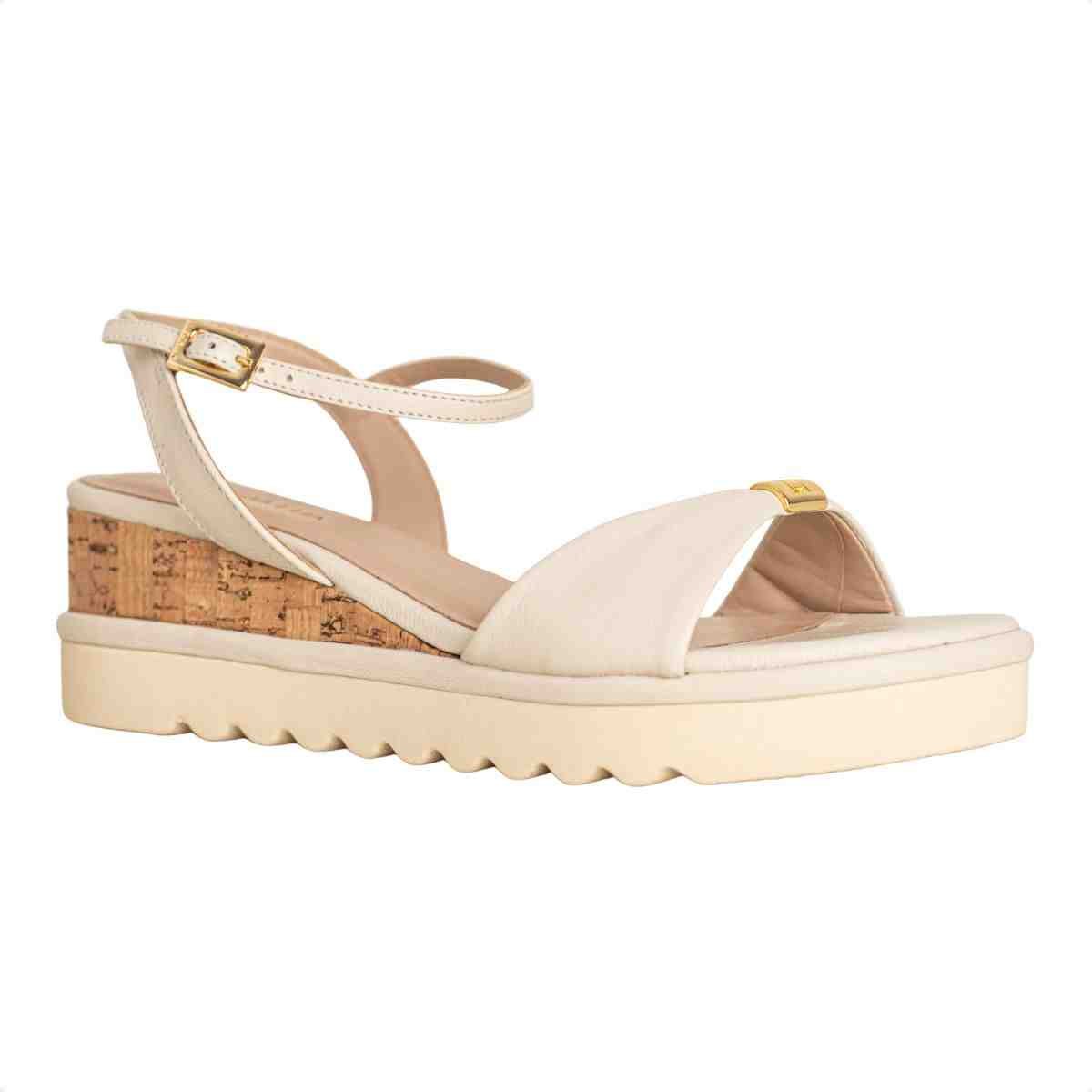 Sandalia Anabela Feminino Luz Da Lua Panna Panna 2