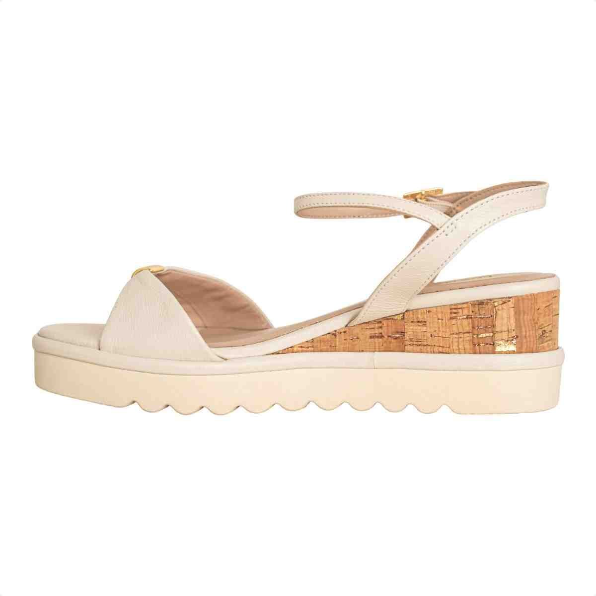 Sandalia Anabela Feminino Luz Da Lua Panna Panna 5