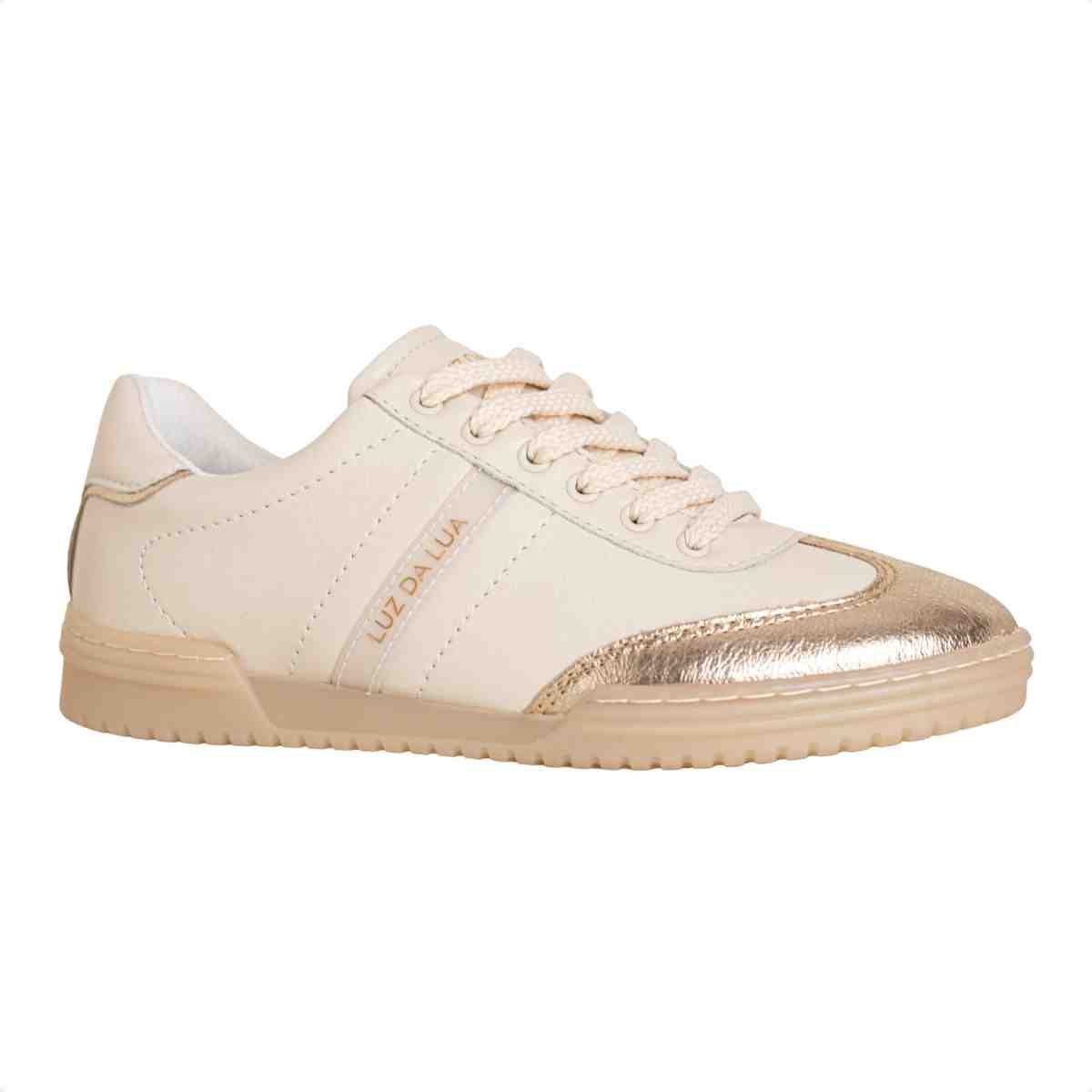 Tenis Moda Feminino Luz Da Lua Saara Ouro Ouro/Panna 2