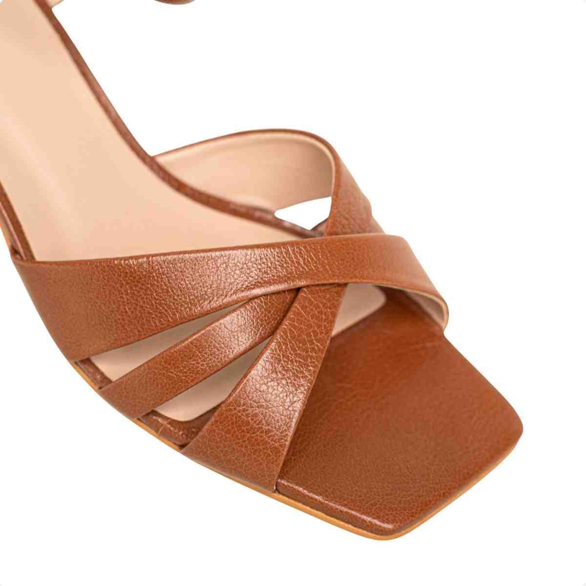 Sandalia Salto Médio Grosso Feminino Luz Da Lua Ambar Ambar 3