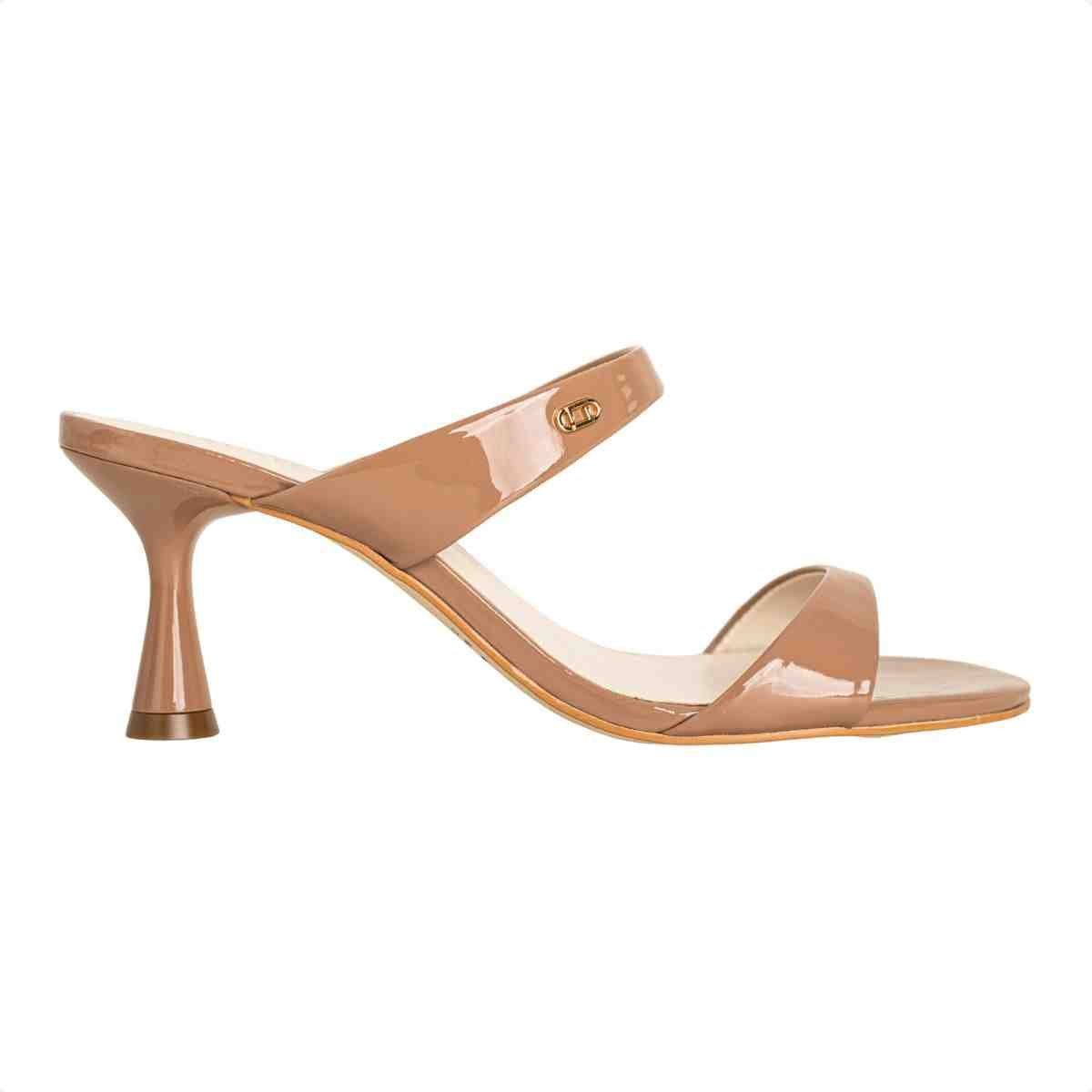 Tamanco Salto Médio Fino Feminino Luz Da Lua Mousse