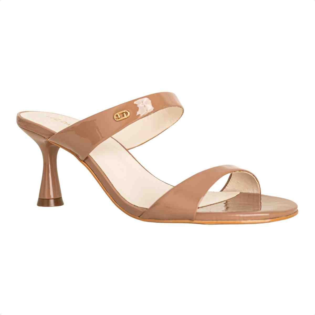 Tamanco Salto Médio Fino Feminino Luz Da Lua Mousse Mousse 2