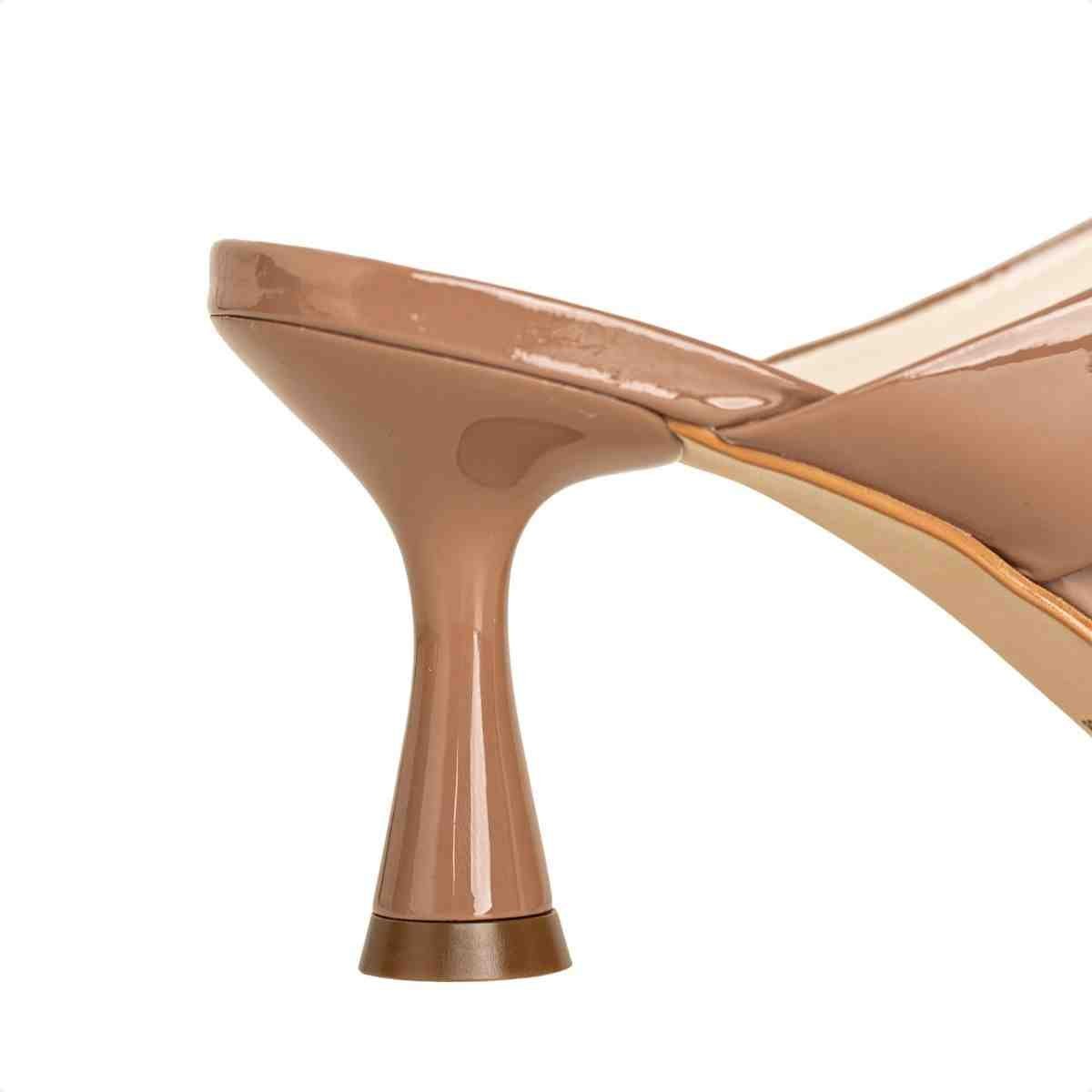 Tamanco Salto Médio Fino Feminino Luz Da Lua Mousse Mousse 6