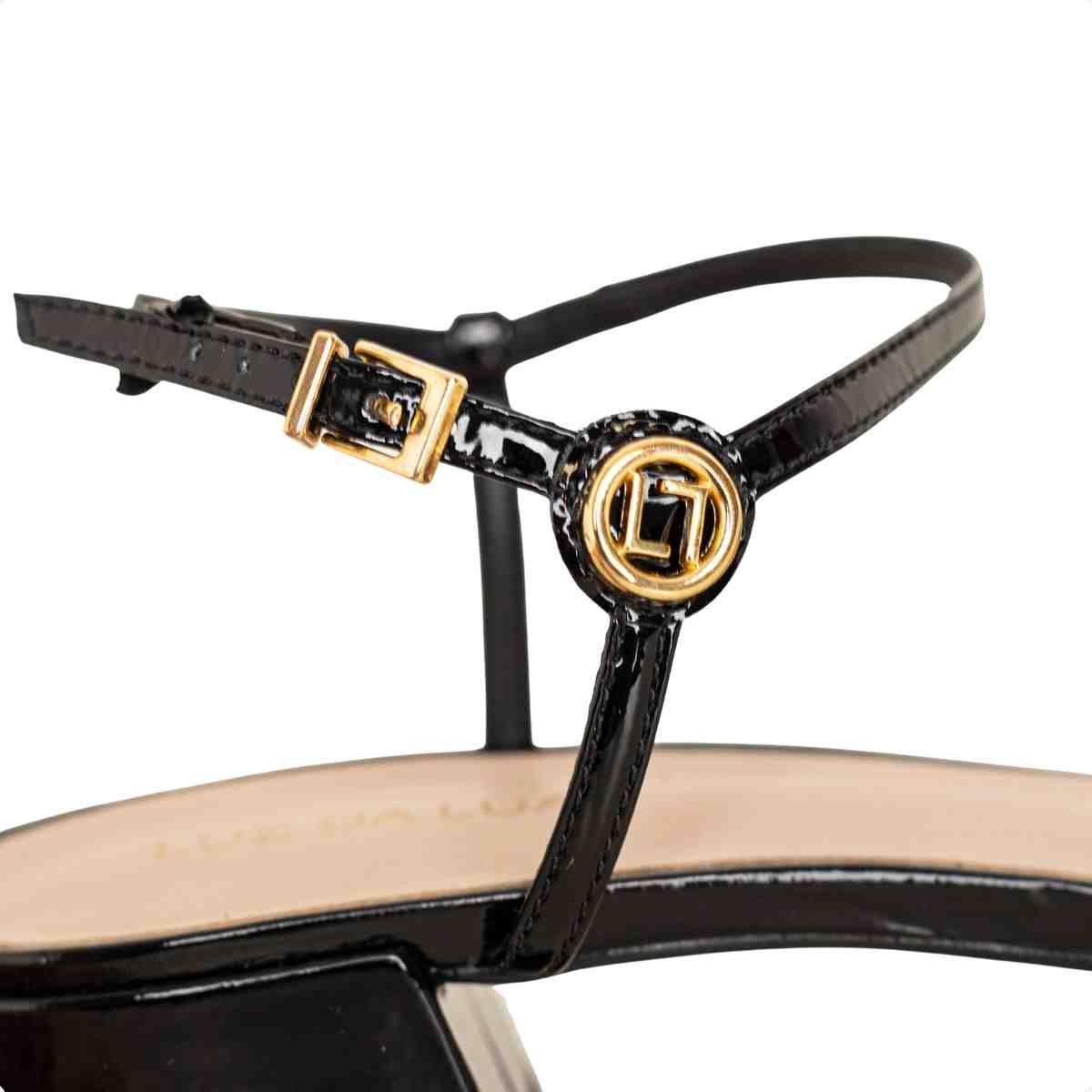 Sandalia Salto Médio Grosso Feminino Luz Da Lua Preto Preto 3
