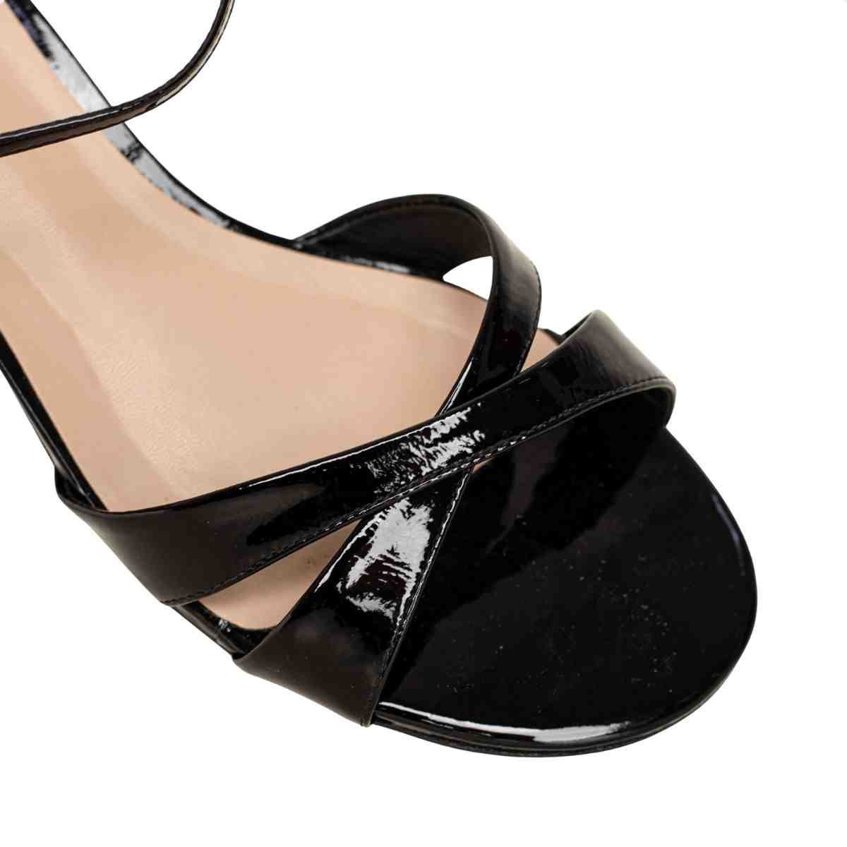 Sandalia Salto Médio Grosso Feminino Luz Da Lua Preto Preto 7