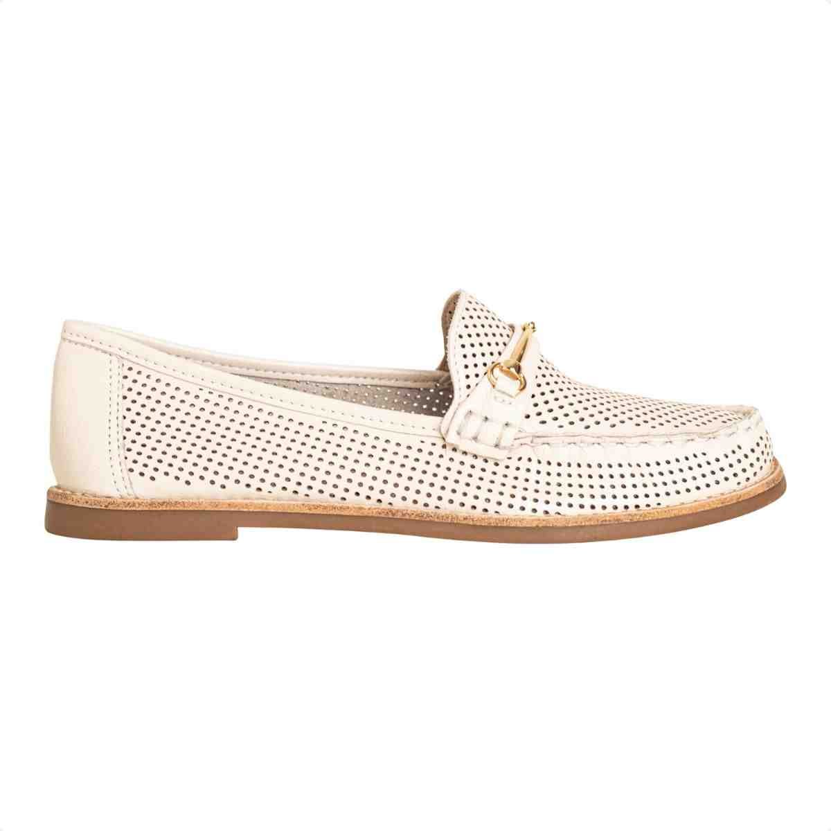 Sapato Mocassim Feminino Luz Da Lua Panna