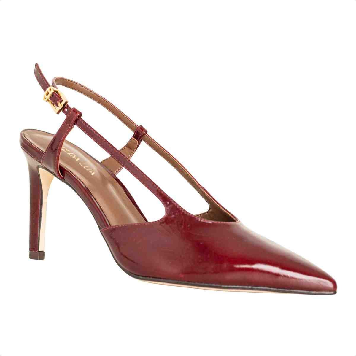 Sapato Salto Alto Fino Feminino Luz Da Lua Jaspe Vermelho 2