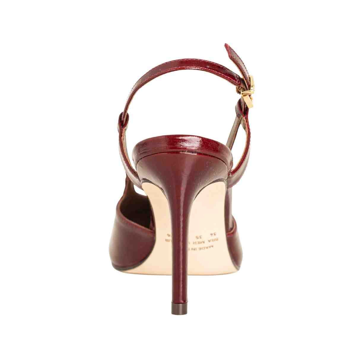 Sapato Salto Alto Fino Feminino Luz Da Lua Jaspe Vermelho 4