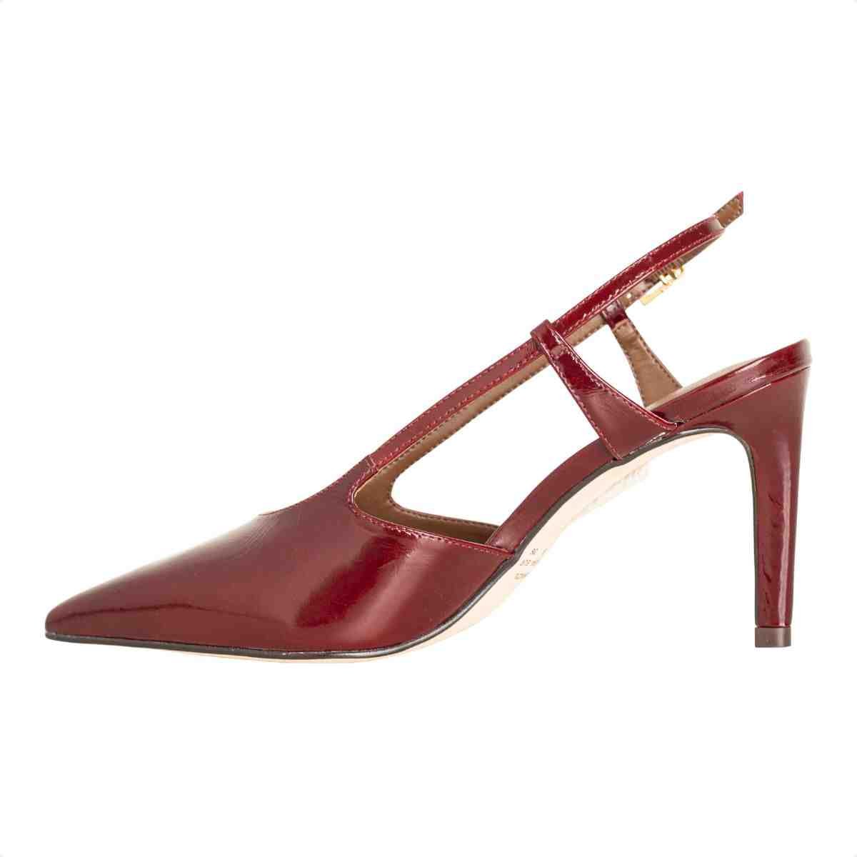 Sapato Salto Alto Fino Feminino Luz Da Lua Jaspe Vermelho 5