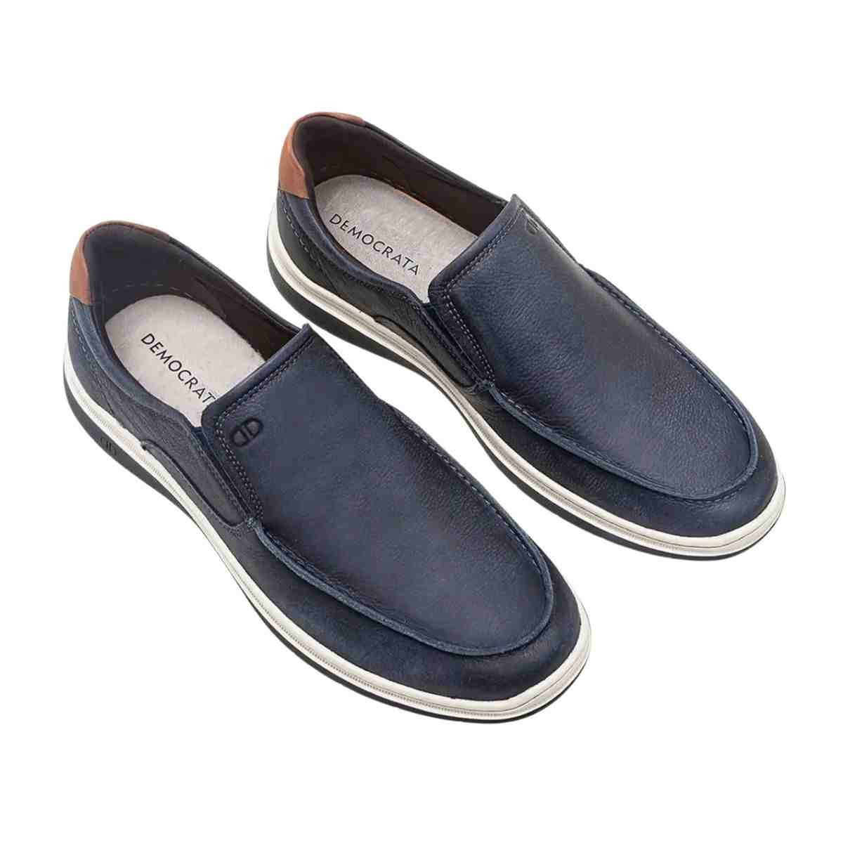 Mocassim Masculino Democrata Leave Azul Azul Marinho 2