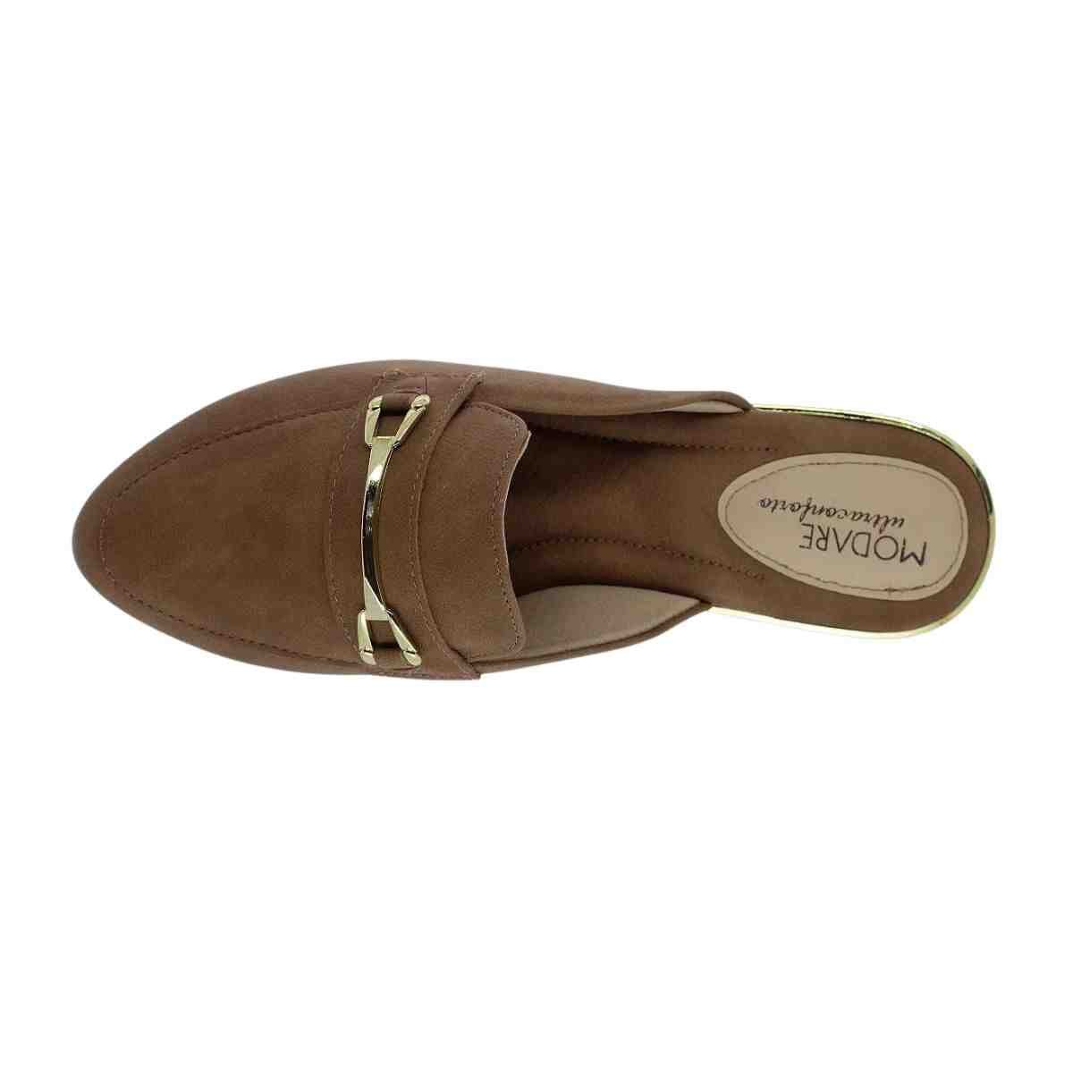 Sapato Feminino Mule Mocassim Modare Castanho Castanho 4