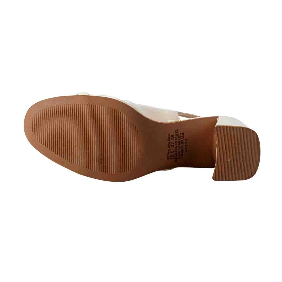 Sapato Feminino Salto Bloco Dakota Bege Bege 5