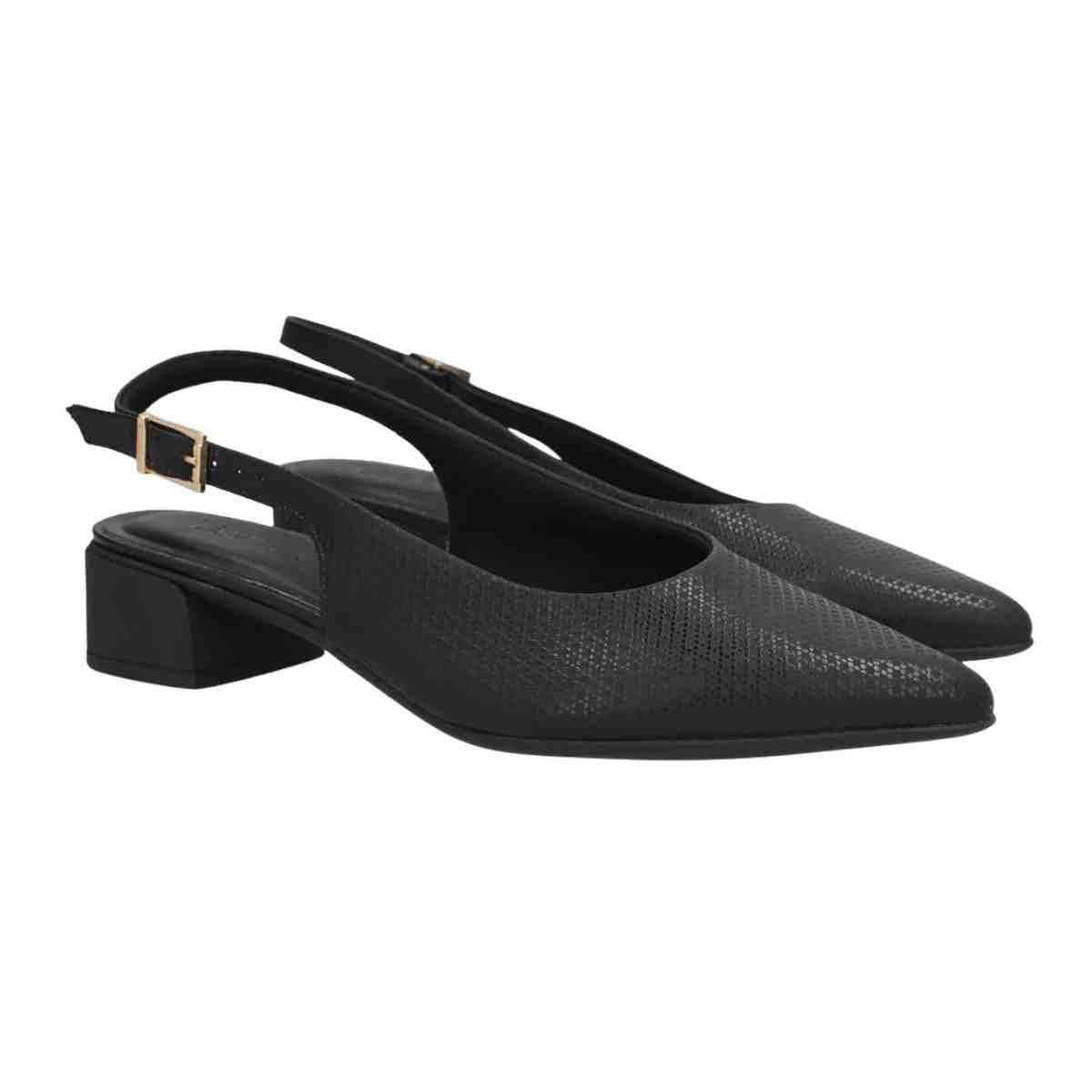 Sapato Feminino Slingback Usaflex Preto Preto 2