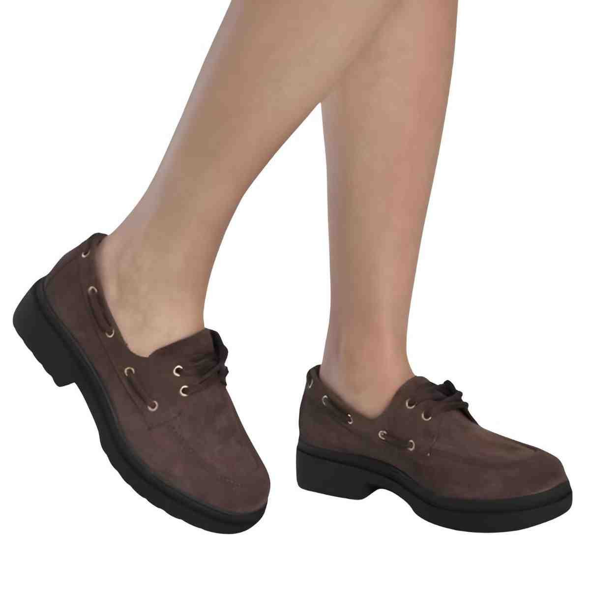 Sapato Feminino Mocassim Via Marte Oxford Dark Carel Marrom 3
