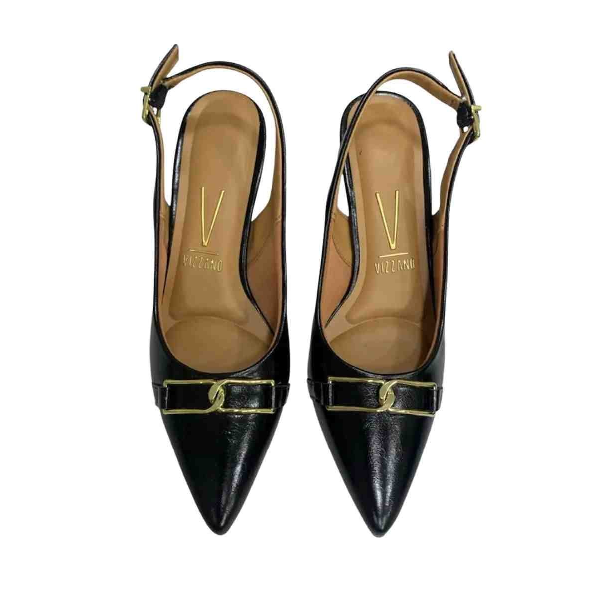 Sapato Feminino Slingback Vizzano Preto Preto 3
