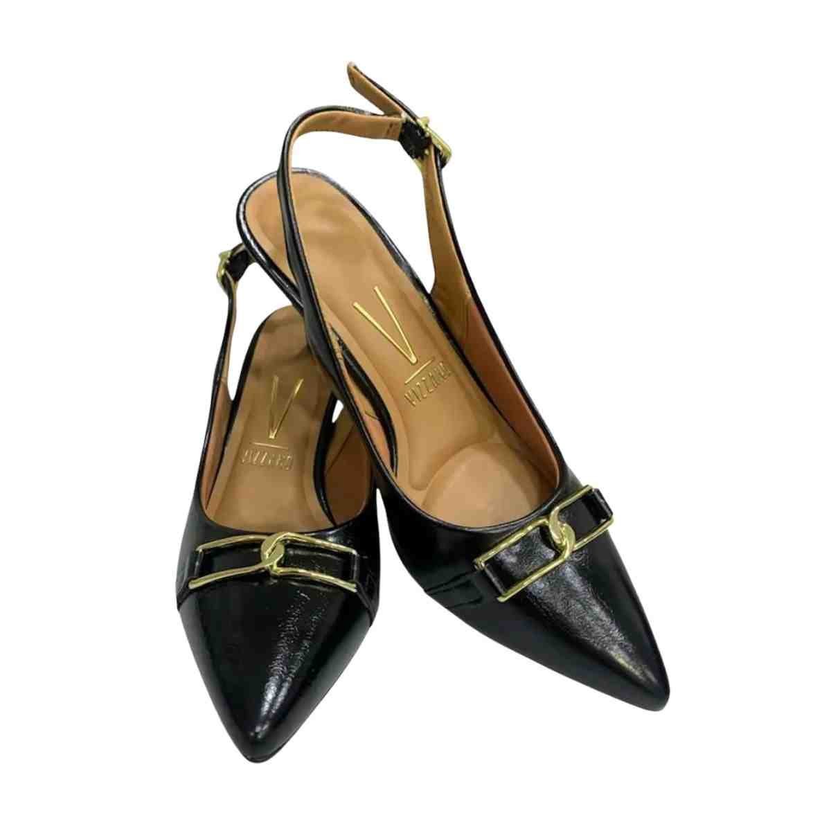 Sapato Feminino Slingback Vizzano Preto Preto 5