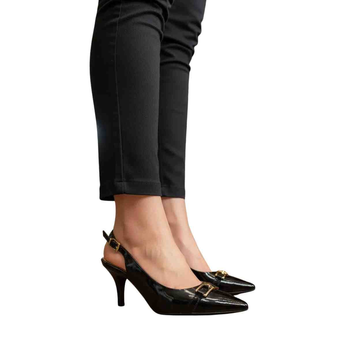 Sapato Feminino Slingback Vizzano Preto Preto 7