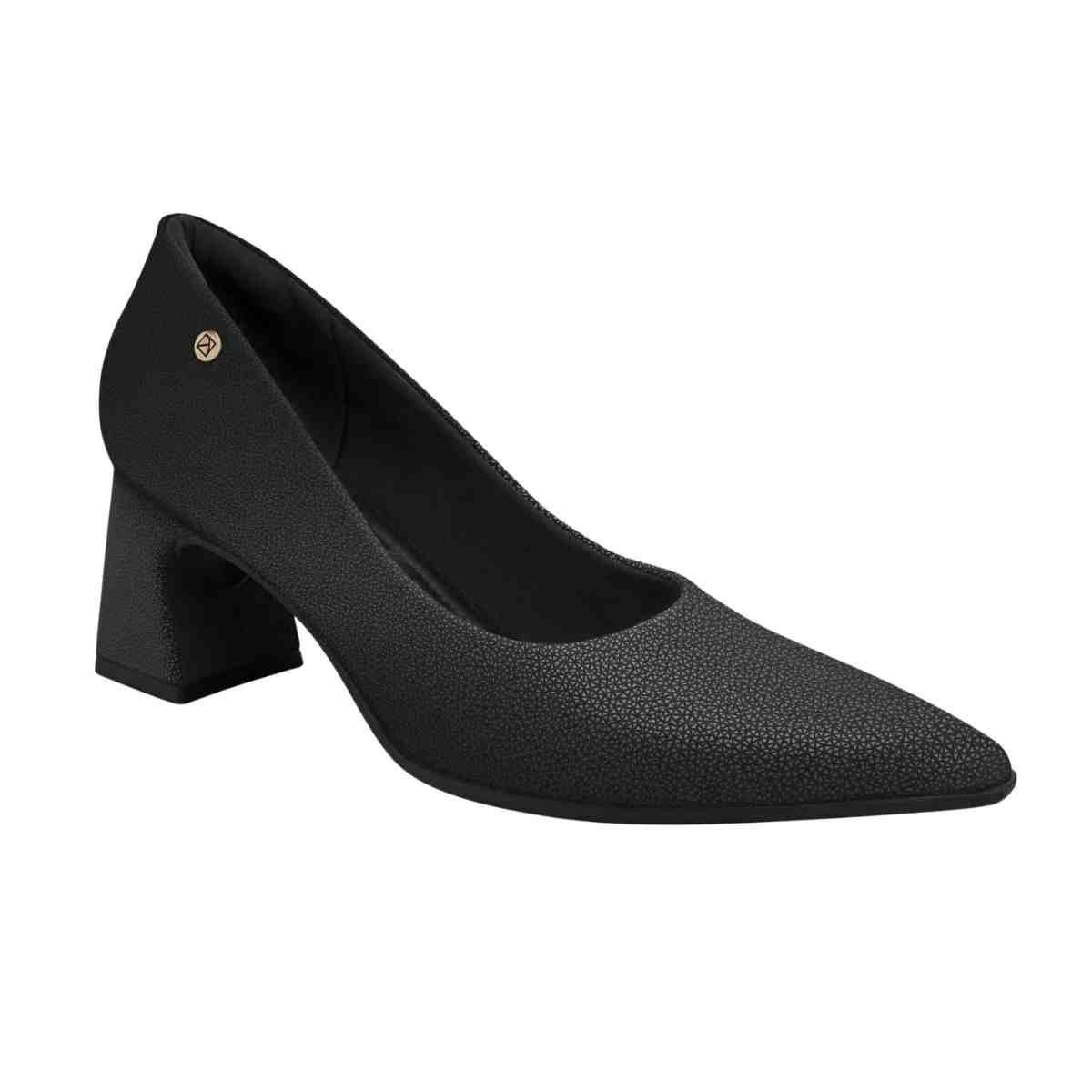 Sapato Feminino Salto Alto Grosso Piccadilly Preto Preto 2