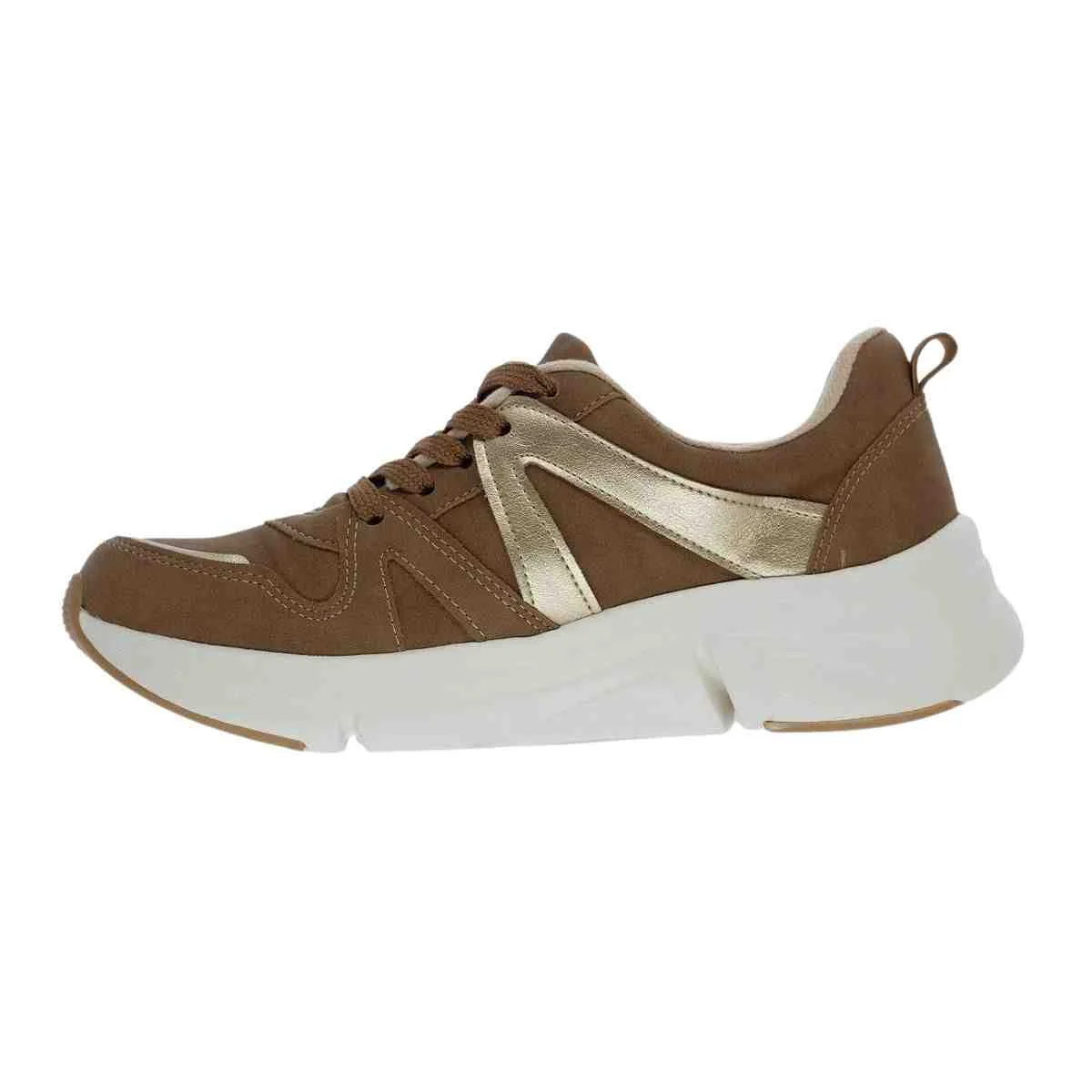 Tênis Moda Feminino Modare Chunk Castanho Castanho/Dourado 5