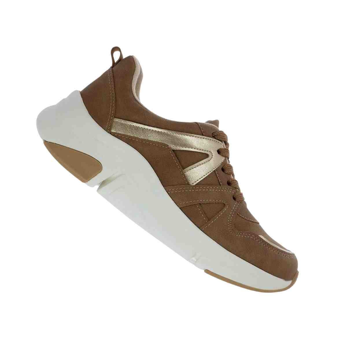 Tênis Moda Feminino Modare Chunk Castanho Castanho/Dourado 7