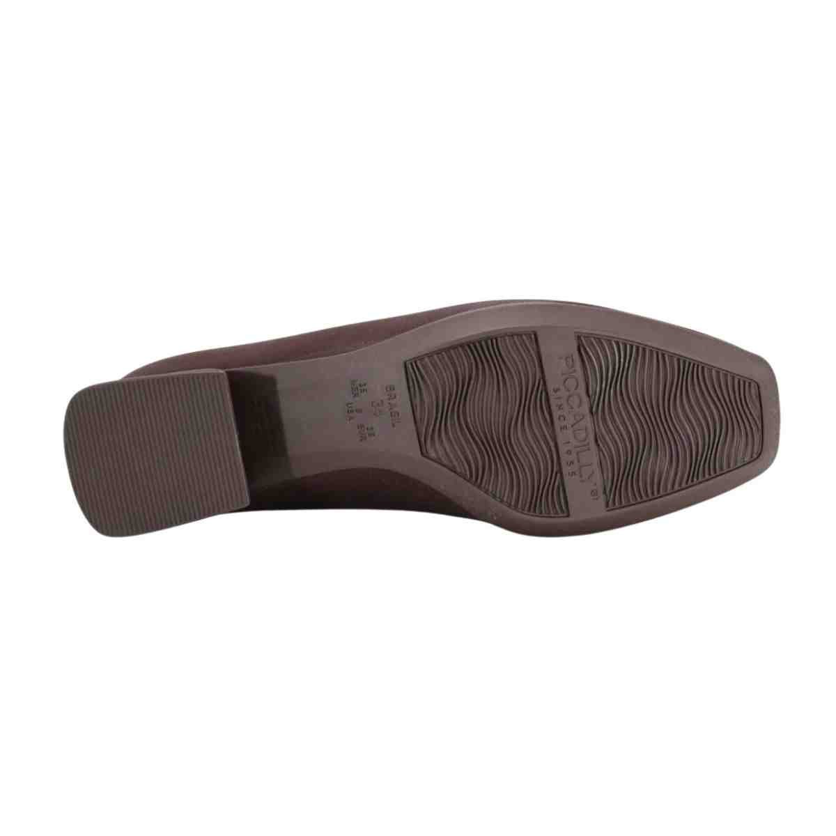 Sapato Feminino Salto Baixo Grosso Piccadilly Marrom Cacau 4