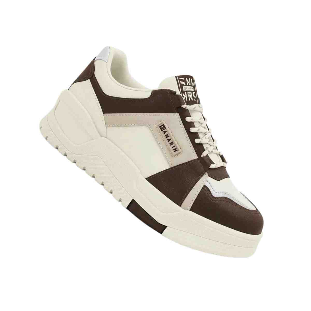 Teênis Moda Feminino Ramarim Chunky Branco E Marrom Branco/Marrom 7