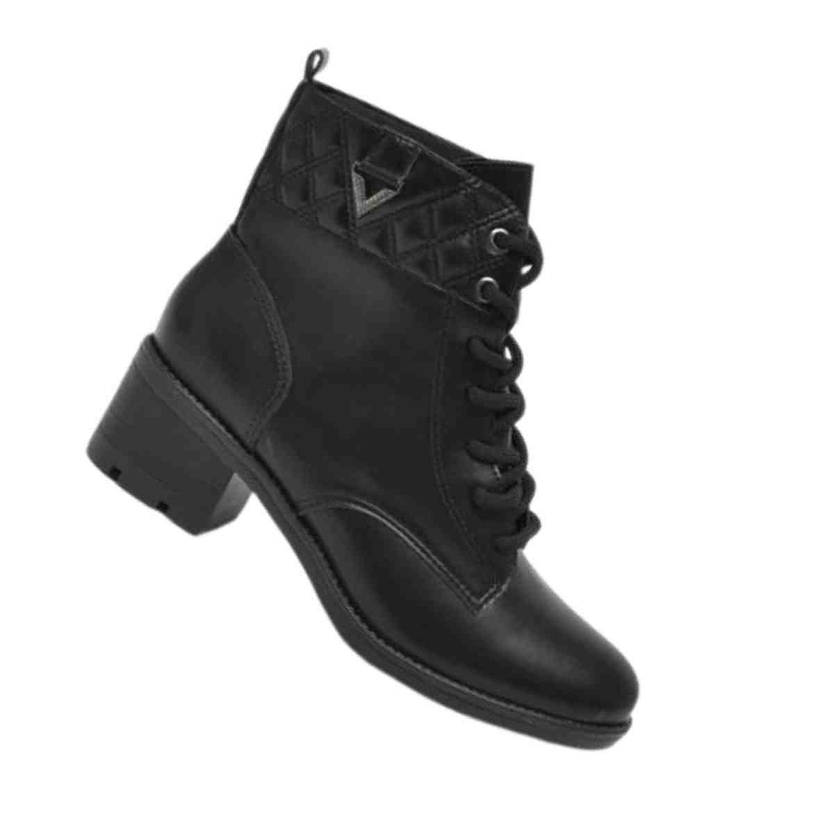 Bota Feminina Coturno Via Marte Preta Preto 6