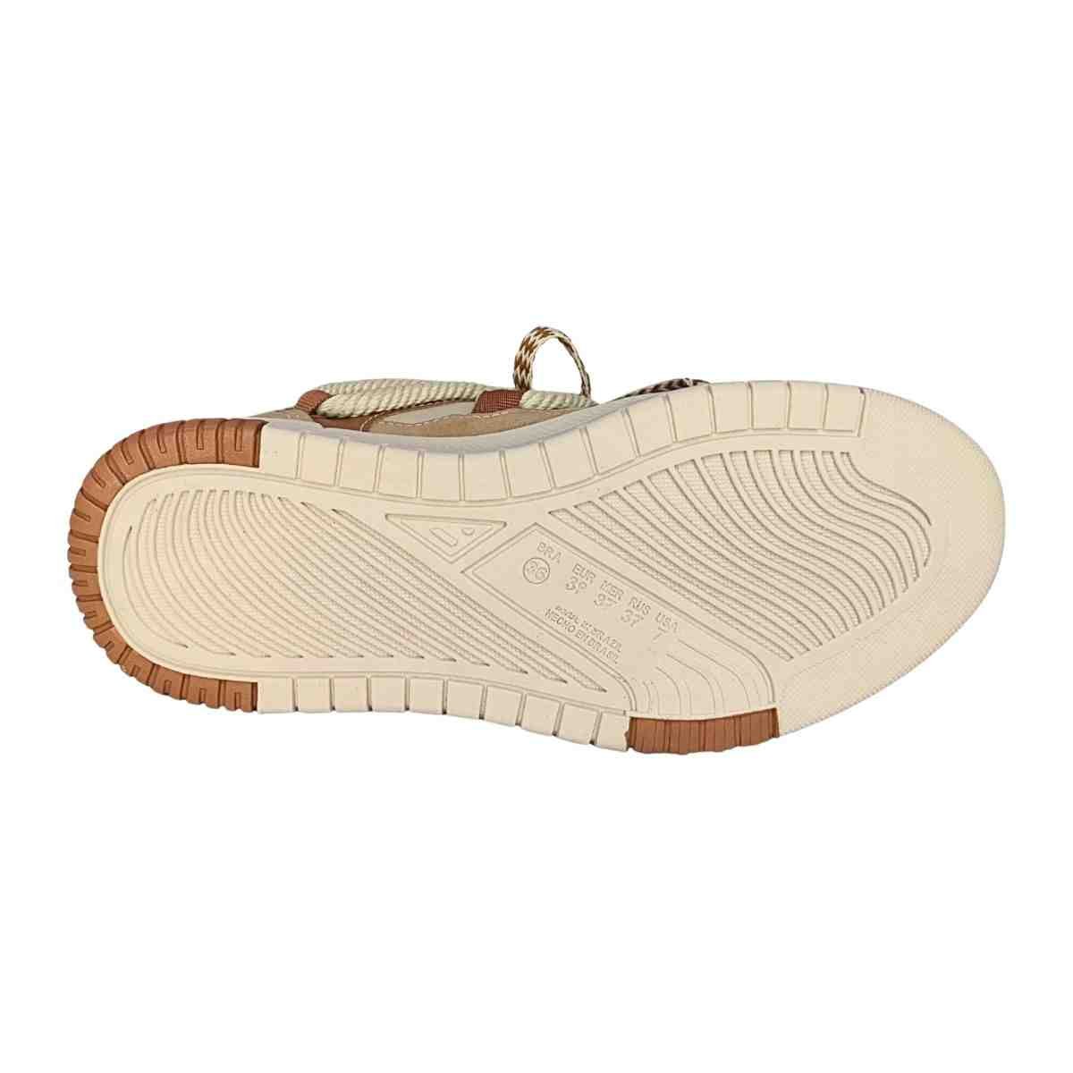 Tênis Moda Feminino Ramarim Sneaker Bege E Marrom Bege/Marrom 3
