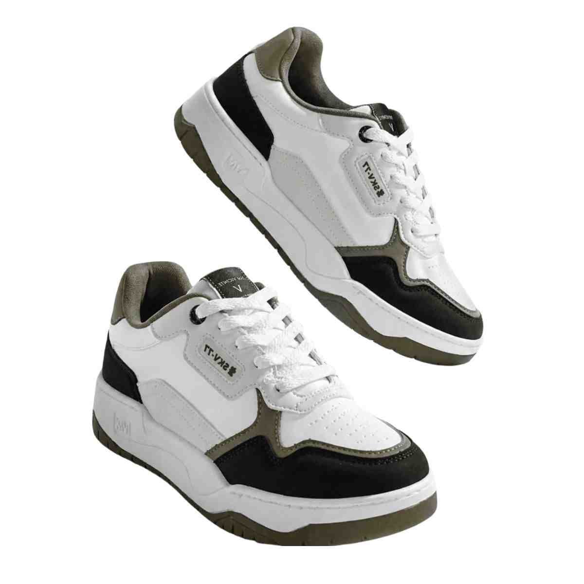 Tênis Moda Feminino Via Marte Street Branco E Verde Branco/Verde 2