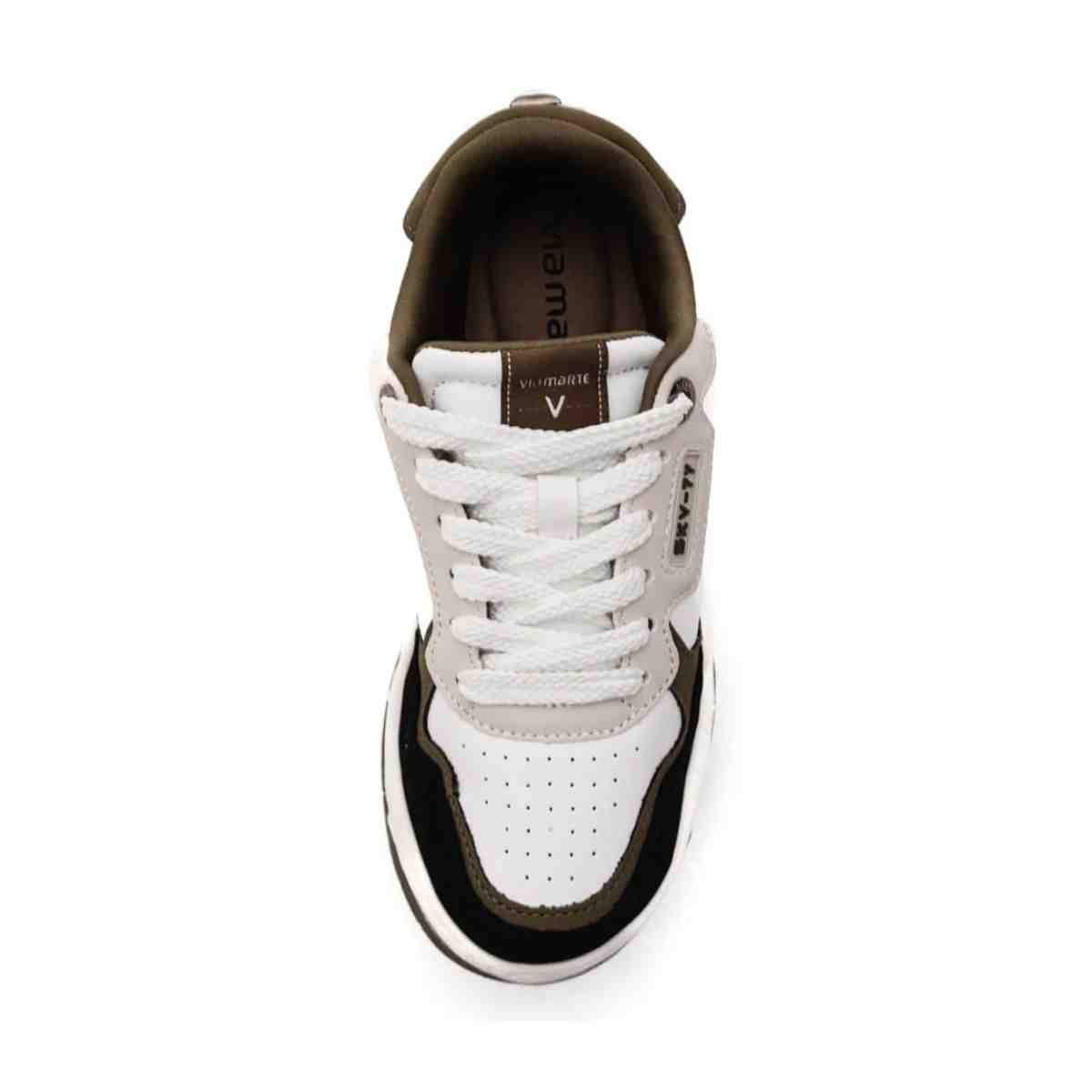 Tênis Moda Feminino Via Marte Street Branco E Verde Branco/Verde 3