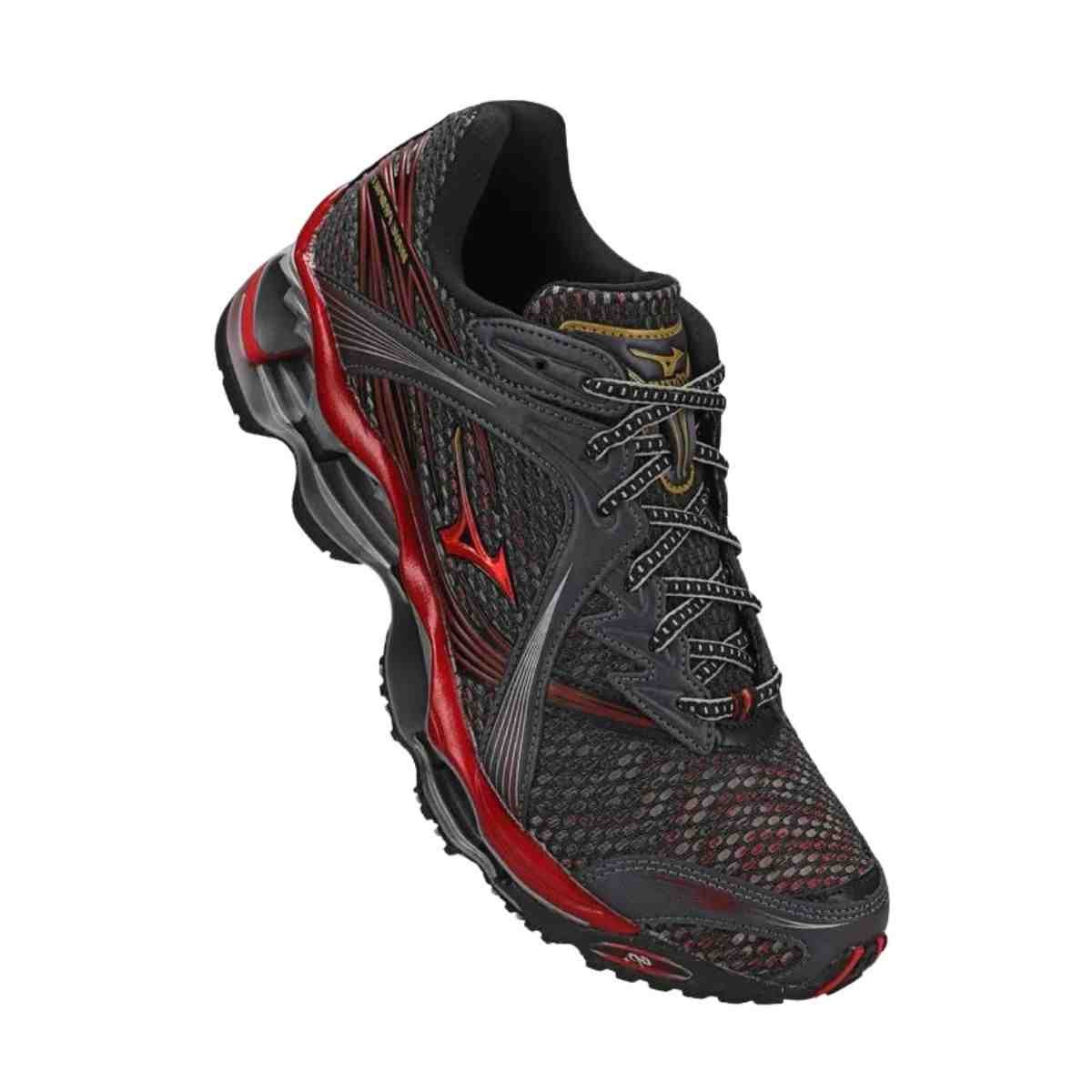 Tênis Corrida Masculino Mizuno Wave Prophecy 1 Chumbo E Vermelho Chumbo 2